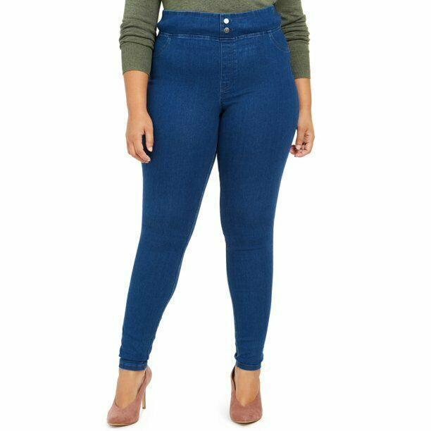 HUE Womens Classic Smooth Denim Leggings, CLASSIC INDIGO WASH, Size XXL